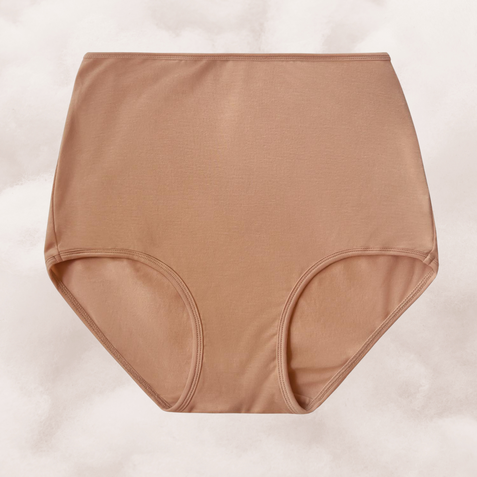 organic cotton high rise brief in maya nude a medium mude caramel tone