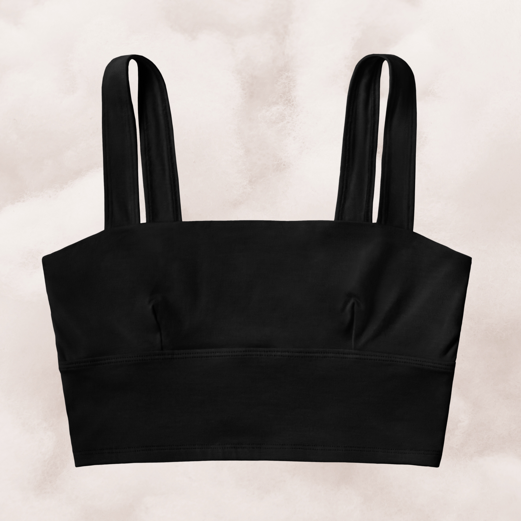 proclaim organic cotton square neck bralette in black