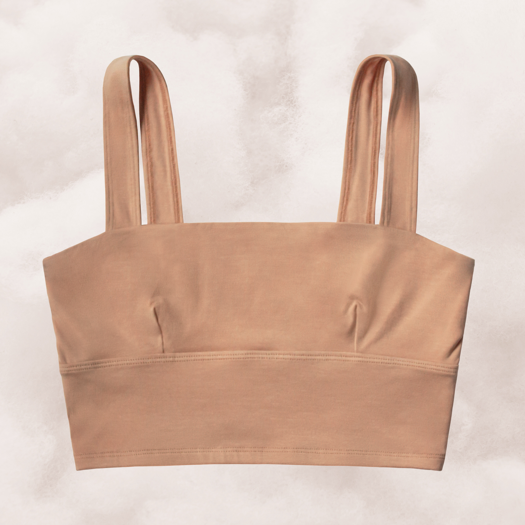 proclaim organic cotton square neck bralette in maya nude medium nude caramel tone