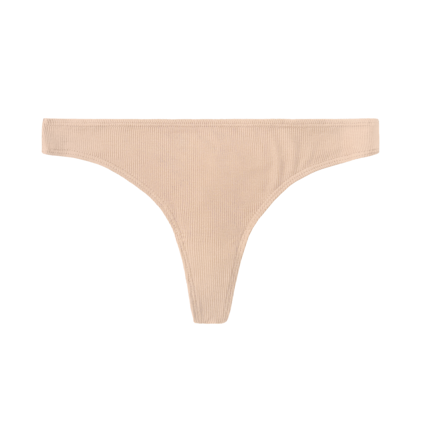 ribbed tencel thong in ada nude, a warm beige tone 