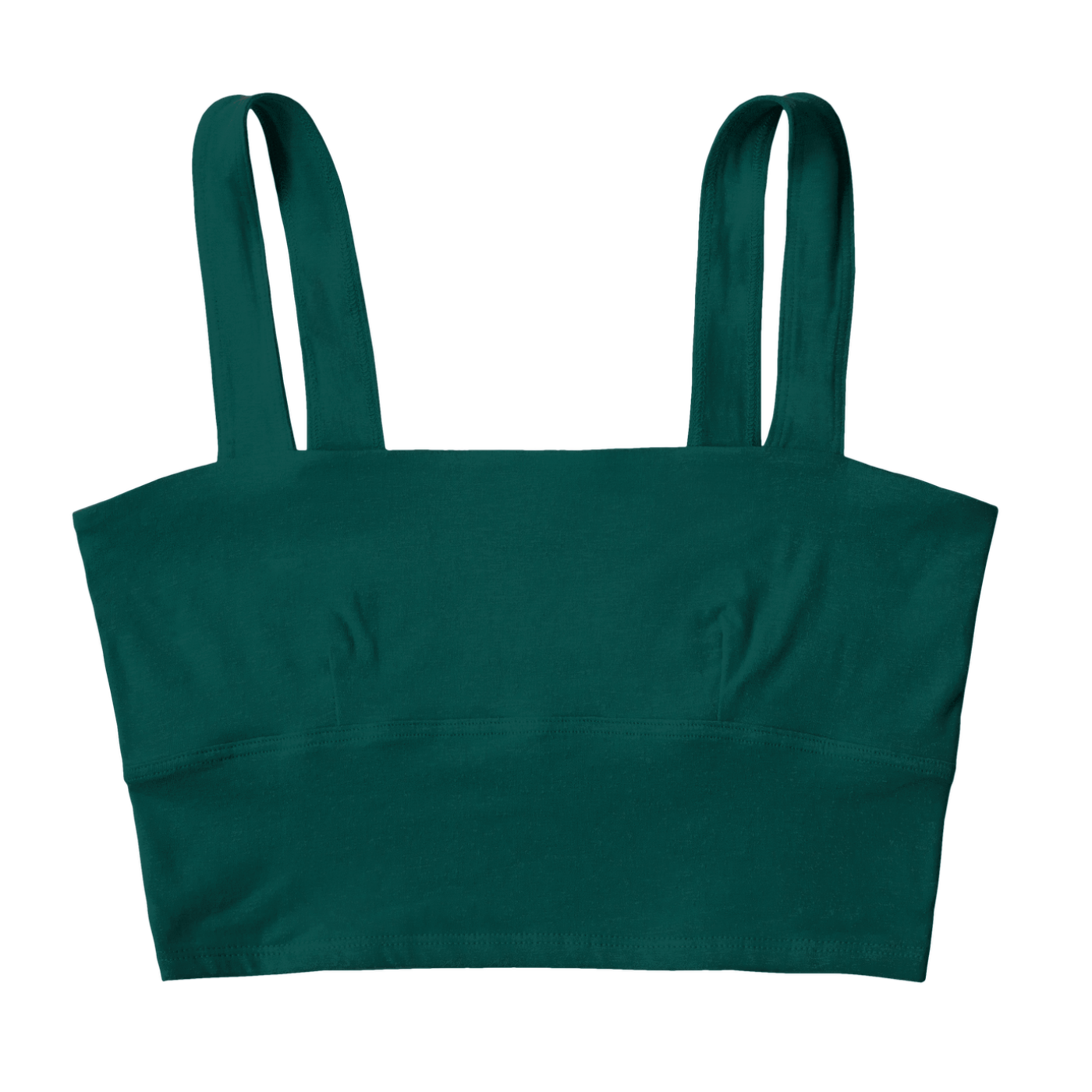 lagoon deep bluish green in the square neck bralette. wirefree design.