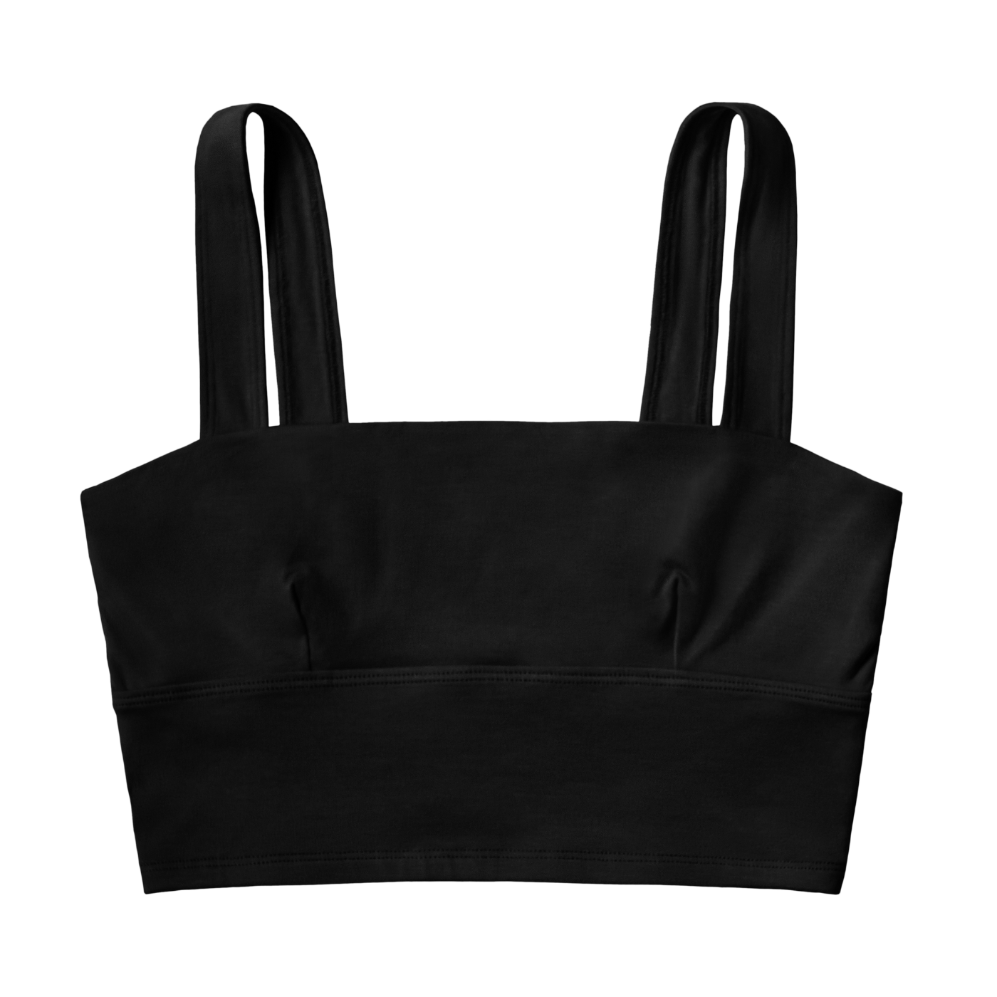 black square neck bralette flat lay image