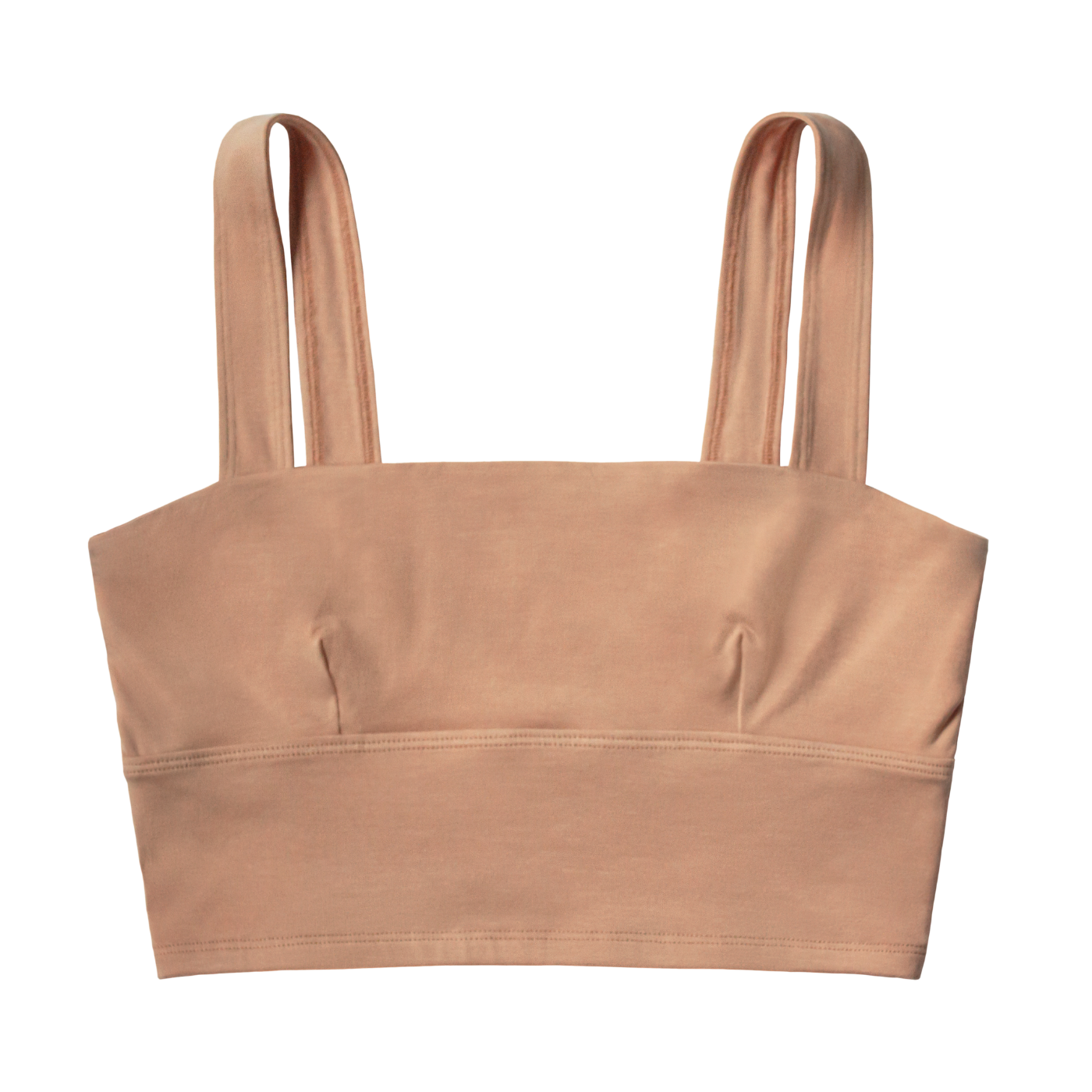 maya nude, a medium caramel tone, in the square neck bralette style
