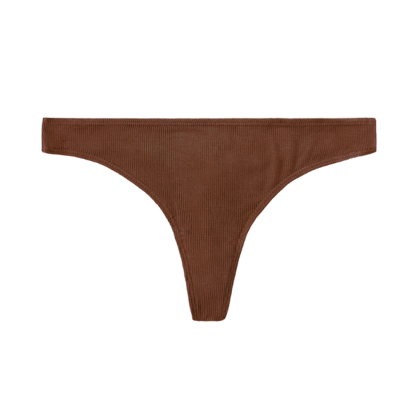 Ella thong - brown color, ribbed texture